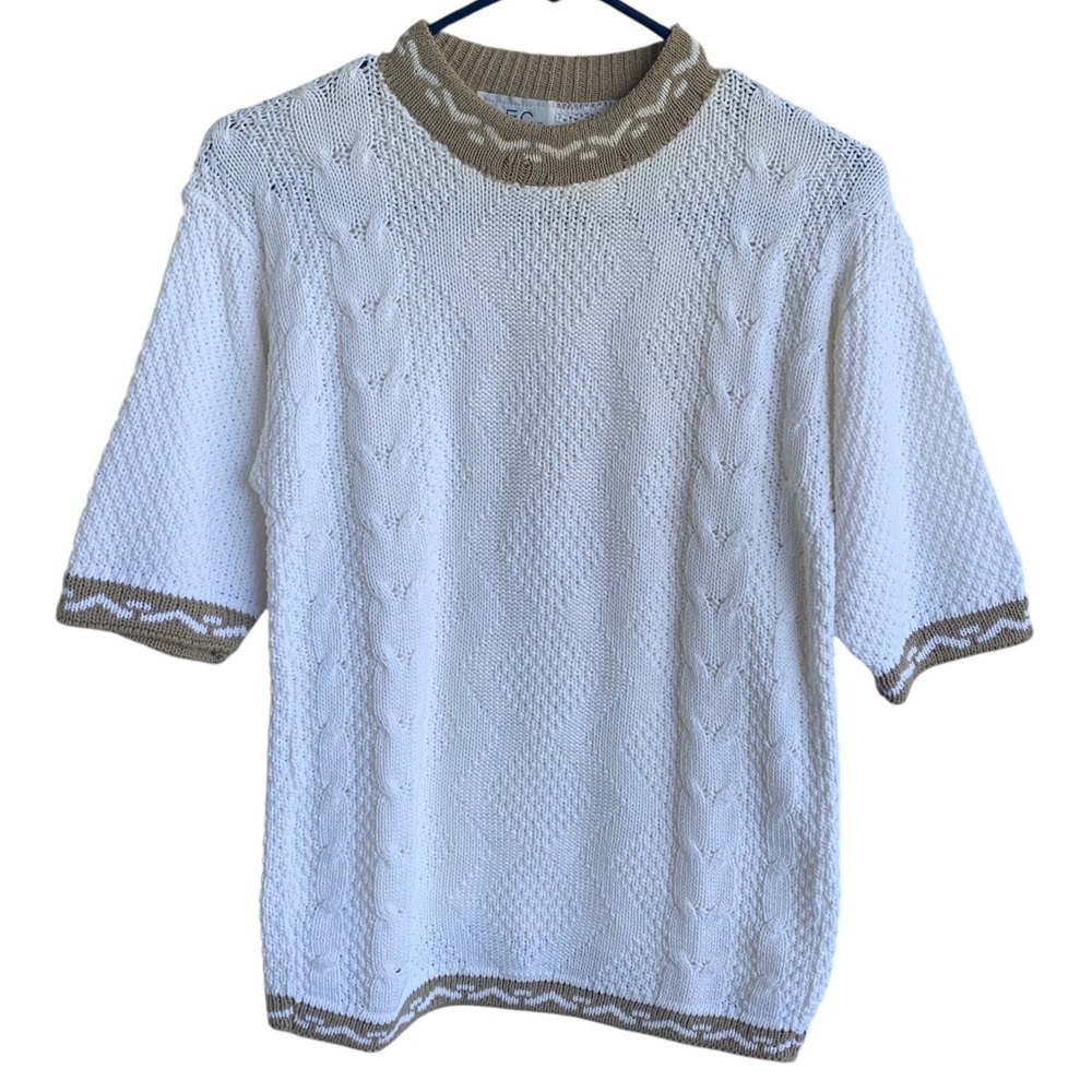 Vintage Women’s Short Sleeve Crewneck Sweater Adult Small 90s Made in USA